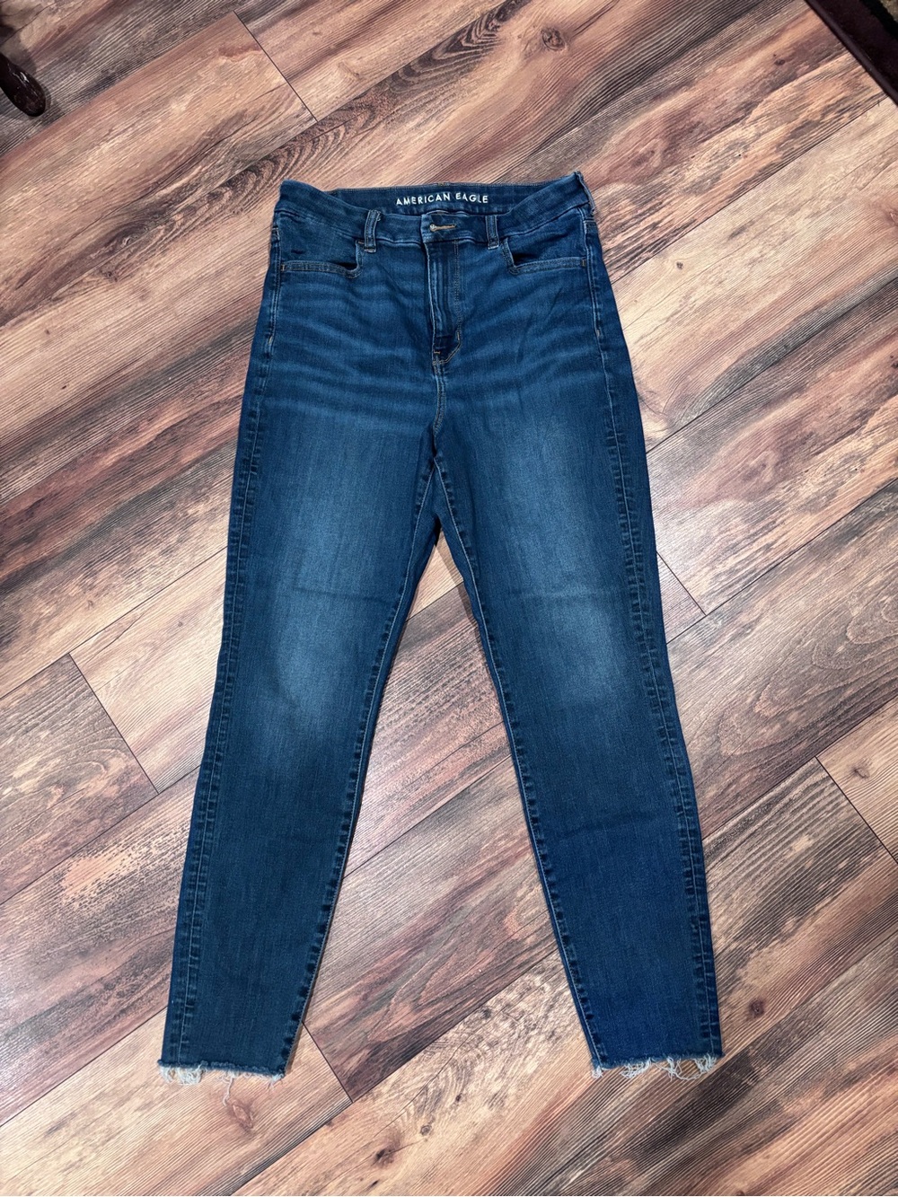 American Eagle Outfitters Dark Blue High-Rise Skinny Jeans